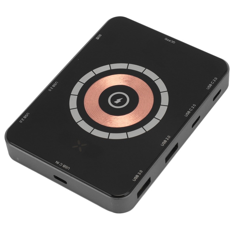 USB C Hub Magnetic Wireless Charging Storage Card Slot Aluminium
