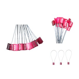 High Security Cable Seals Metal Security Wire Seals Numbered Tamper Proof Cable Tags Self-Locking Aluminum Security Seals Container Seals Red 40 cm (10pcs)