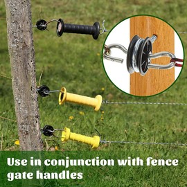 Nagoyuki 10Pcs Electric Fence Gate Handle Anchor Electric Fence Insulators Fence Wire Insulators for Electric Fence Wood Post