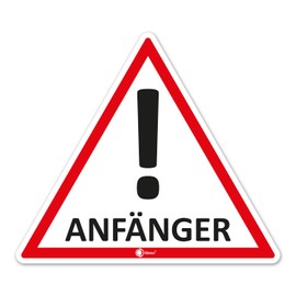 Hin714 Magnetic Car Sign for Beginners I 17 x 15 cm I Caution / Warning Drivers I for Car Truck I Removable I Weatherproof and Magnetic I