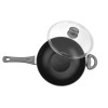 Saflon Titanium Nonstick 11 Inch Wok Pan with Tempered Glass