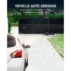 CO-Z Vehicle Exit Sensor Kit, Wired Driveway Gate Exit Wand for Automatic Gate Opener 50 ft. Cable Range, Driveway Vehicle Sensor for Sliding & Swing Gate, Smart Car Detector for Truck Motorcycle ATV
