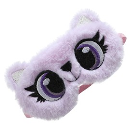 Mikinona Plush Cartoon Eye Pattern Eye Mask for Travel Home Sleeping Blindfold Soft Comfortable Elastic Band Lightweight Design for Nap Sleeping