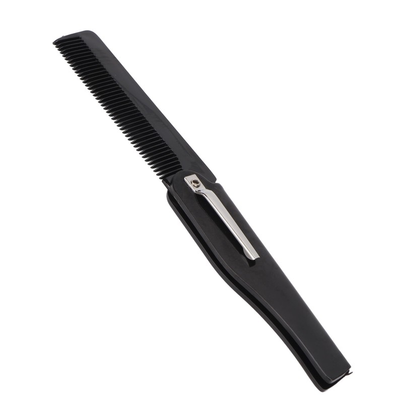 10Pcs Folding Comb Black Fine Teeth Durable Plastic Pocket Size
