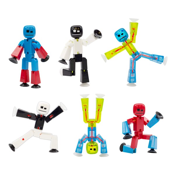 Zing Stikbot Series 4 - Color 6 Piece Posable Action Figure Set - for Stop Motion Animation - Ages 4 and Up