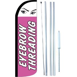 Eyebrow Threading Swooper Windless Flag Kit (full sleeve) 3ft X 11.5ft Flag by EZ Flags