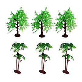 Set of 6 Artificial Miniature Jungle & Palm Trees (4-6" Tall) – Perfect for School Projects, Dioramas, and Play Sets