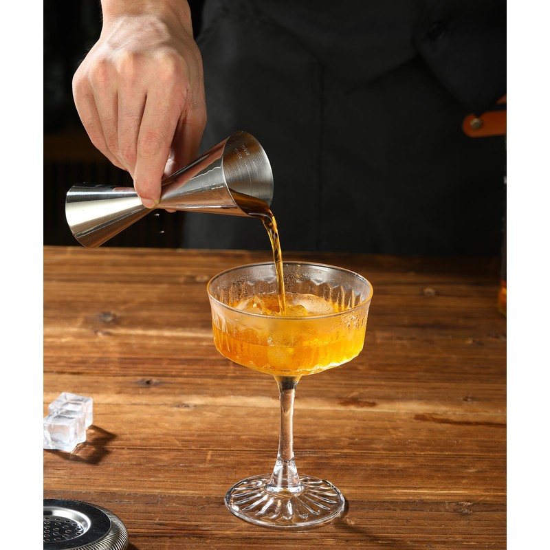 Cocktail Geek Double Cocktail Jigger Slim Style Measuring Jigger (Silver)