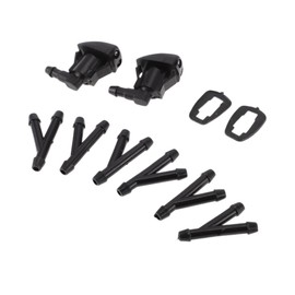 RATCHROLL Windshield Washer Nozzle for Toyota Camry 2007-2015 Front with 6 Pcs Y Hose Connector Car Black Plastic 1 Set