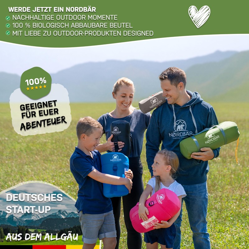 NORDBÄR® Summer Sleeping Bag Ultralight & Compact [750 g] with