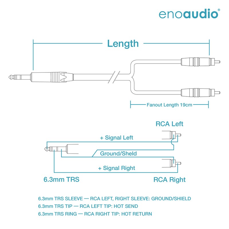 enoaudio Mogami 2534 Quad HiFi Y Audio Cable Neutrik Gold