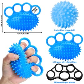 4 Set Hand Exercise Balls, Finger Exerciser & Hand Strengthener Grip, Finger Grip Strengthener Stress Relief Therapy Squeeze Balls, for Wrist Forearm Trainer Stretcher(15 LBS)