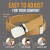 Hold’Em Military Canvas Webbing Belts for MEN’S–Polished Silver Slider Buckle