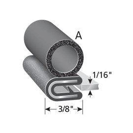 Trim-Lok Trim Seal with Side Bulb – Fits 1/16” Edge, .200” Bulb Seal Diameter, 25’ Length – PVC Plastic Trim with EPDM Rubber Seal, Easy to Install for Cars, Boats, RVs, Trucks, and Home Applications