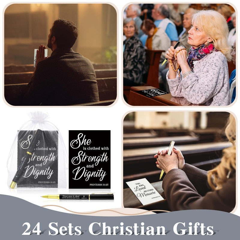 Spakon 24 Sets Christian Gifts Inspirational Prayer Journal Notebook Bible