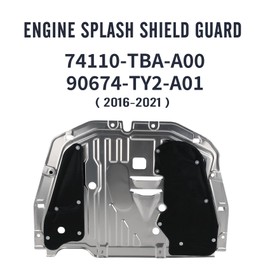 Godimg Engine Splash Shield Guard Compatible with Honda Civic 2016 2017 2018 2019 2020 2021 Splash Shield Under Engine Cover 74110-TBA-A00 90674-TY2-A01