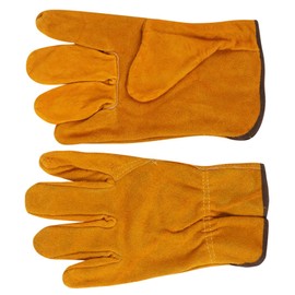 Heat Resistant Cowhide Leather Work Gloves for Welder and Driver, Protective Gloves for Utility Work, Yellow