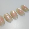 Guava handmade nail tip cheek magnet nail - almond short