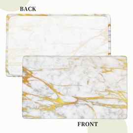 BOXIMIAO Tablecloth with Elastic Edge Gold Lined Marble Texture Rectangle Waterproof Oil-Proof Table Cloth Washable Reusable Table Cover for Kitchen Dining, One Size