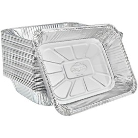 10-Pack Disposable Aluminum Full Size Deep Steamtable"Water" Pans with foil lids, 20 3/4"L x 12 4/5"W x 3 1/5"D