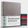 Gallery Leather 3 Ring Binder with Plastic Sleeves, Includes 10