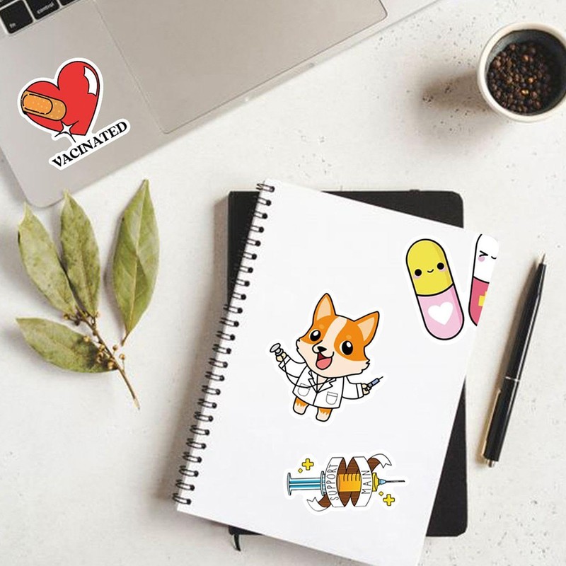 Pack of 100 Doctor and Nurse Stickers, Graffiti Stickers, Creative