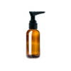 1 oz Amber Glass Bottle w/Black Lotion Pump