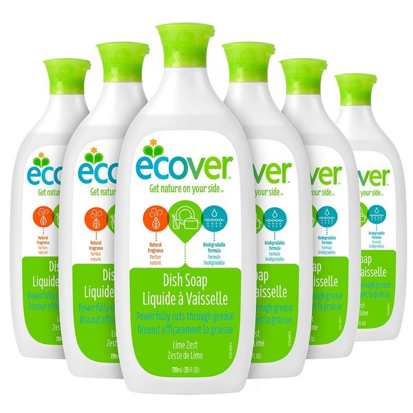 Ecover Dish Soap, Lime Zest, 25 Ounce (Pack 6)