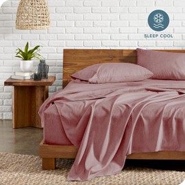 Bare Home Twin XL Sheet Set - College Dorm Size - 1800 Ultra-Soft Microfiber - Deep Pockets - Easy Fit - Extra Soft - 3 Piece Set - Bed Sheets (Twin XL, Heathered Rosewood)