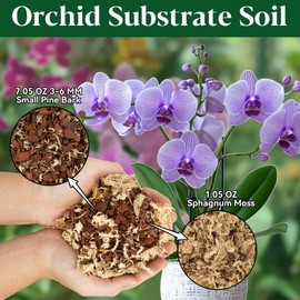 Sukh Orchid Potting Mix - 8.82 Oz Moss Bark Orchid Soil with Sphagnum Moss and Bark for Succulent, Carnivorous Plant, Monstera, Indoor Potting