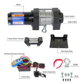 12V 4000LBS Electric Winch Towing Trailer Steel Cable Off Road w/wireless remote