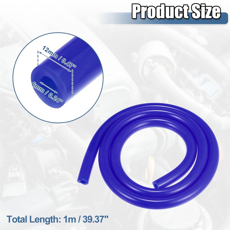 X AUTOHAUX 1 Set Silicone Vacuum Tubing Hose 1m 6mm