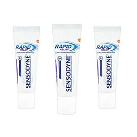 3 x 15ml Sensodyne Rapid Relief Toothpaste Travel Pocket Sample Size