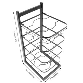 ILWorkTLs 5-Tier Adjustable Pan & Pot Rack for Cabinet,Countertop Pot Organizer,Pot Lid Rack,Cookware Organizer for Kitchen Counter & Cabinet Storage,Black