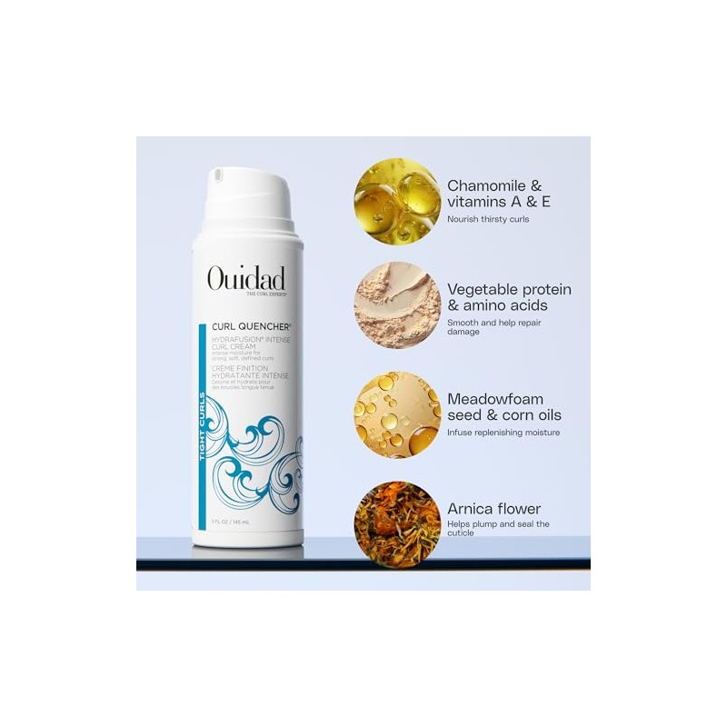 Crema rizadora de rizos Ouidad Curl Quencher Hydraft de 5