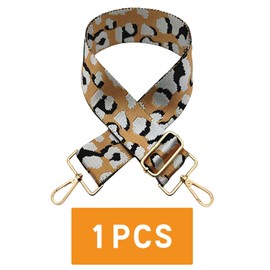 Traziewell Wide Bag Strap Shoulder Bag Strap Adjustable Replacement with Leopard Print Pattern Cross Body Handbag Straps with Golden Buckles for DIY Shoulder Bags Replacement Handbag Strap JD001724