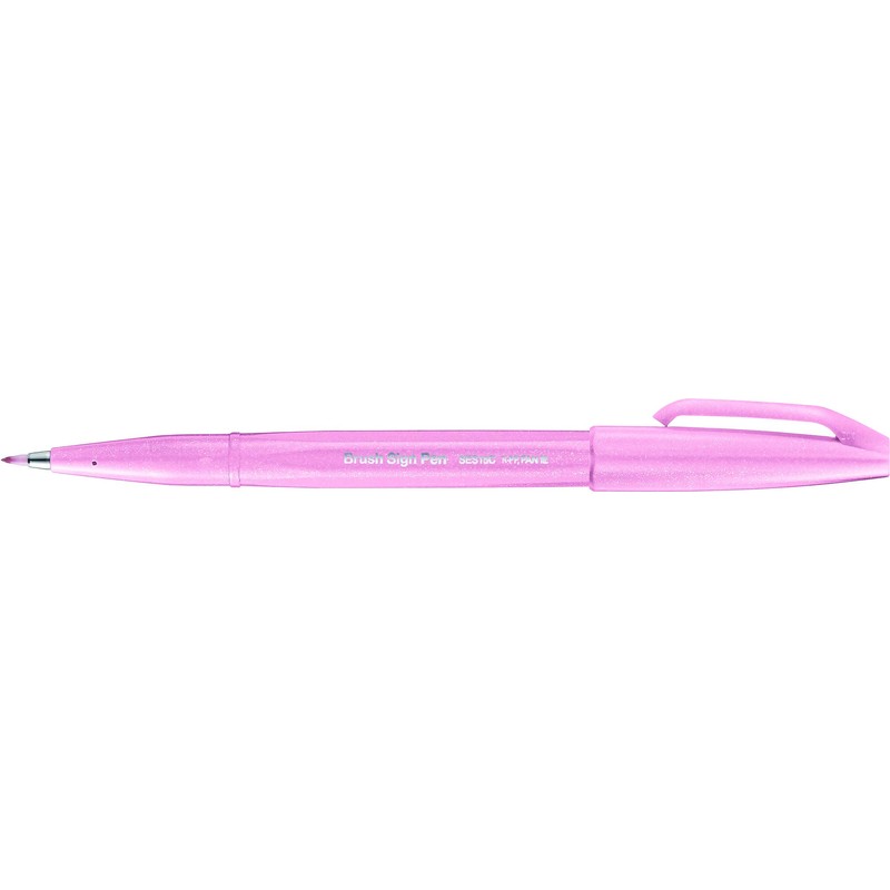Pentel Brush Sign Pen SES15C-12, Fibre-Tip Pen, Brush-Like Tip, pastel