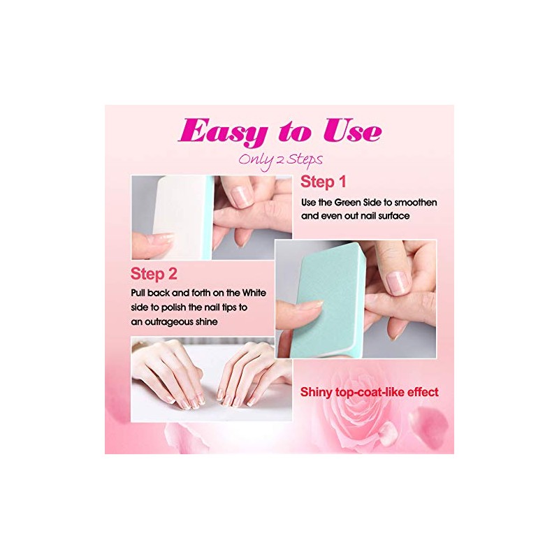 Nail Buffer File with Double Sides, Archivo Tampón de uñas