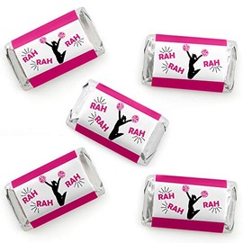 We've Got Spirit - Cheerleading - Mini Candy Bar Wrapper Stickers - Birthday Party or Cheerleader Party Small Favors - 40 Count