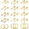 LOLIAS Small Hypoallergenic Flat Back Stud Earrings for Women Men 14K Gold Plated Surgical Stainless Steel Earring Sets Tiny Screw Back Cartilage Earring