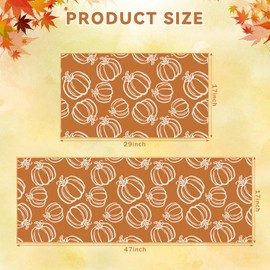 Tinideya Orange Pumpkin Fall Kitchen Mats Set of 2 Thanksgiving Decorative Rugs Seasonal Autumn Home Decor Non Skid Washable Farmhouse Low Profile Fall Kitchen Rugs for Floor, 17 x 29 + 17 x 47