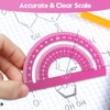 MSDADA 4 Pieces Aluminium Alloy Ruler Set Protractor Triangle Mathematics