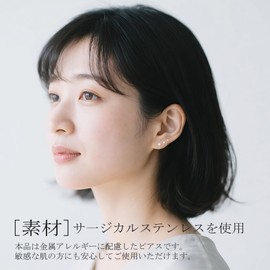 Turandoss Surgical Stainless Steel Round Ball Earrings, Zirconia, Hypoallergenic, Stud Earrings, Men's, Women's, Small, Simple, Silver, Gold, Black, 3 Pairs/Set, For Both Ears, 0.8 inch (2 mm), 0.8