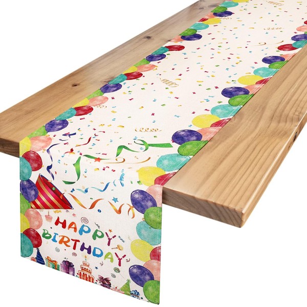 Hanrunsi Table Runner Black Happy Birthday Table Runner 40 x