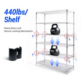 8 Pcs Wire Shelf Clips - Industrial-Grade Metal Clips for 1” Post, Wire Shelving Parts, Heavy-Duty Lock​ (1 Inch, Pack, 8.0)