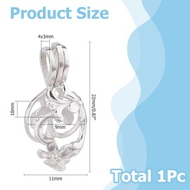 Hobbspring 1 Stück Perlenkäfig Anhänger Aus Sterlingsilber Platin Oval Mit Blumenanhängern Kristall Halskettenhalter Zu Öffnender Perlenkäfig Bastelanhänger Für Die DIY Halskettenherstellung