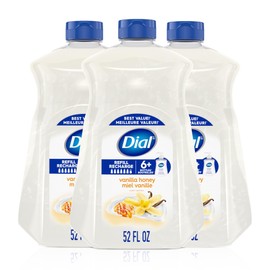 Dial Liquid Hand Soap, Vanilla Honey Scent, 52 Fl Oz Hand Soap Refill (Pack of 3), Dermatologist-Tested, Gentle Formula