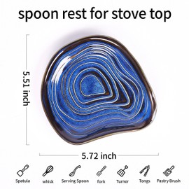 Spoon Rest for Stove Top,Set of 3 Large spoon rest,Ceramic Spoon Rest,coffee spoon rest,Kitchen Spoon Holder for Multiple Utensils,Cooking Spoon holder for Kitchen Counter Decor,Gift for Housewarming