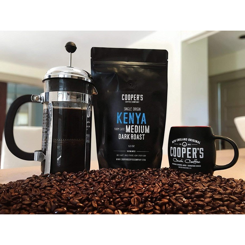 Kenya AA Medium-Dark Roast Coffee Beans, Single Origin Whole Bean