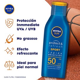 NIVEA SUN Protector Solar Corporal Protect  Refresh (200 ml), Bloqueador solar Resistente al Agua y al Sudor con FPS 50  KIDS Protector Solar...      